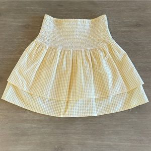 Francesca’s Yellow Mini Ruffle Skirt